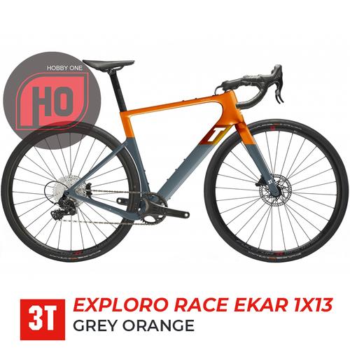 Promo 3T EXPLORO RACE EKAR 1X13 Grey Orange Gravel Full Bike