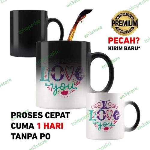 Gambar souvenir gelas mug bunglon mug magic custom murah satuan - MUG PUTIH dari en3store Kab. Bandung Tokopedia