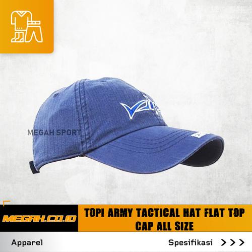 Topi Army Tactical Hat Flat Top Cap 