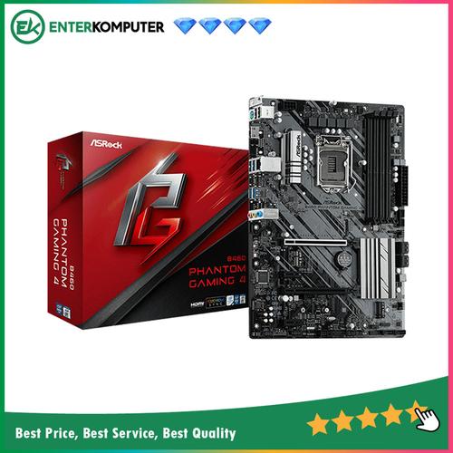 Foto Produk ASRock B460 Phantom Gaming 4 (LGA1200, B460, DDR4, USB3.2, SATA3) dari Enter Komputer Official