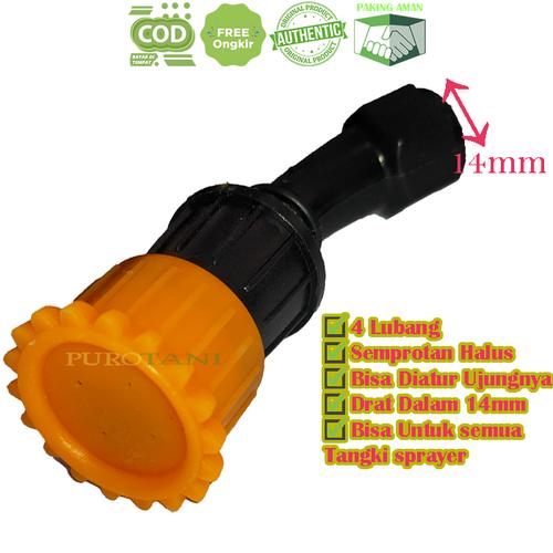 Gambar Spuyer nozel sprayer semprot hama nozzle semprotan model bengkok 4hole dari Purotani.ID Kab. Purworejo Tokopedia