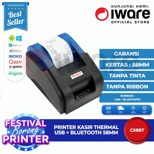 Foto Produk Iware Printer Thermal Kasir Iware C58-BT / C58BT 58mm Bluetooth dari Iware Official Store