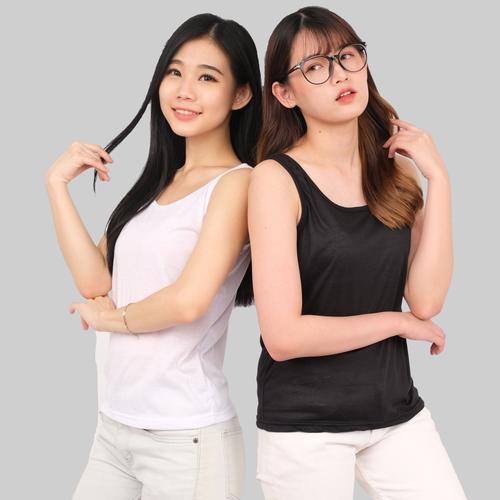Gambar Monellina Fashion Baju Tank Top Singlet XXL Jumbo Murah Wanita Sinly - Navy, XXL dari Monellina Fashion Jakarta Barat Tokopedia