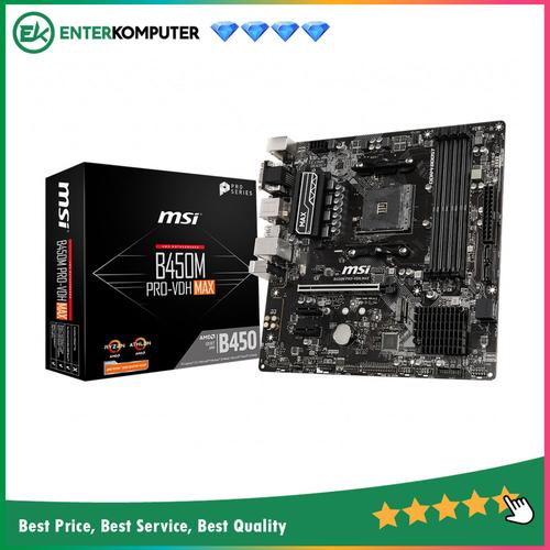 Gambar Motherboard MSI B450M Pro VDH MAX (AM4, AMD B450, DDR4, USB3.2, SATA3) dari Enter Komputer Official undefined Tokopedia