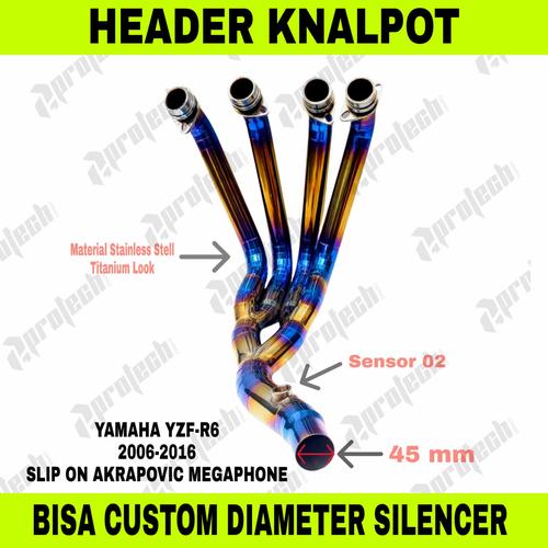 Jual Header Knalpot Protech Yamaha R6 pnp to Silincer Akrapovic ...
