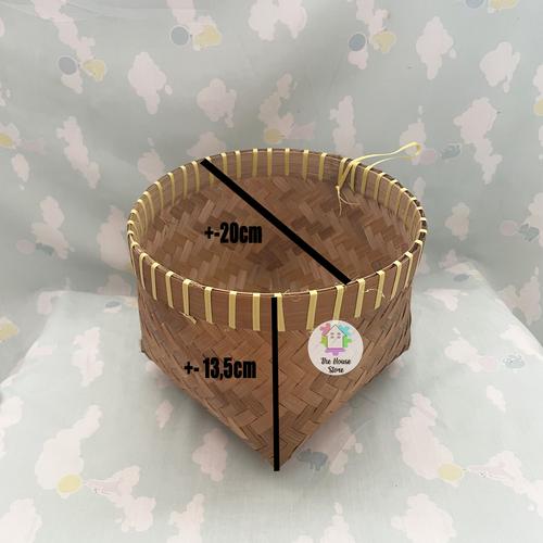 Gambar WADAH ANYAMAN BAMBU 20CM / TOLOMBONG / TUMBU / BAKUL BESEK dari The House Store ID Kota Cimahi Tokopedia