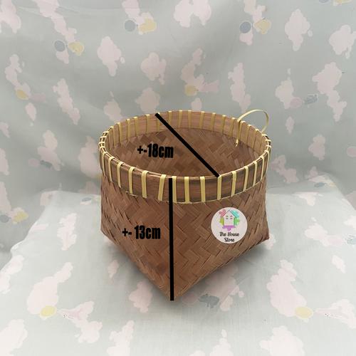 Gambar WADAH ANYAMAN BAMBU 18CM / TOLOMBONG / TUMBU / BAKUL BESEK dari The House Store ID Kota Cimahi Tokopedia