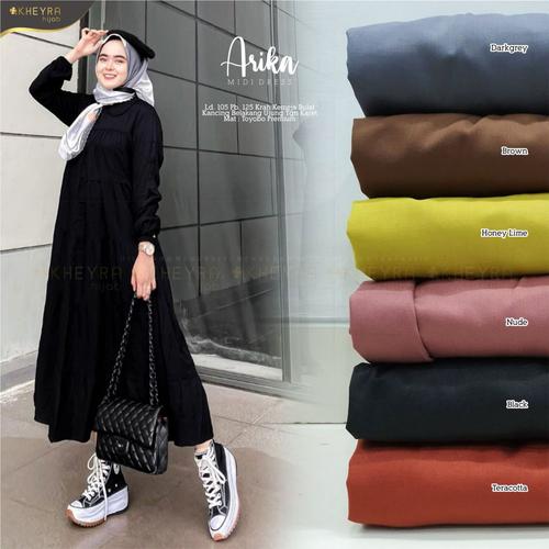 Jual Midi Dress Wanita Casual Polos 