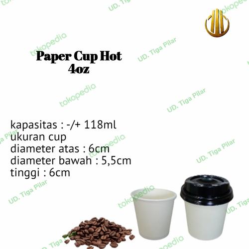 Jual Paper Cup dan Lid Paper Cup 4oz/Gelas dan Tutup Gelas Kertas ...