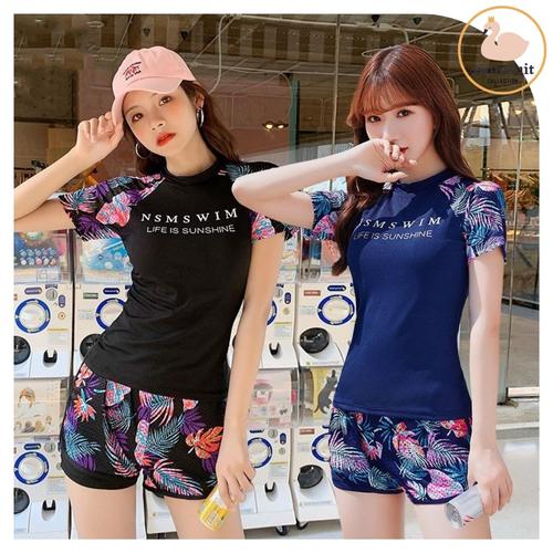 Promo Swimsuit Collection Baju Renang Sport Two piece lengan pendek