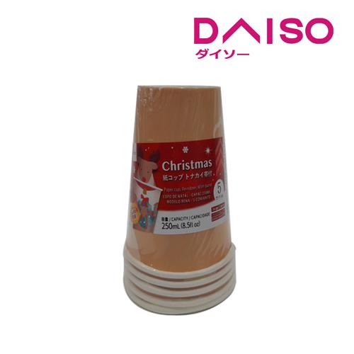 Jual Daiso Christmas paper cup (Reindeer With band 250mL 5set ...