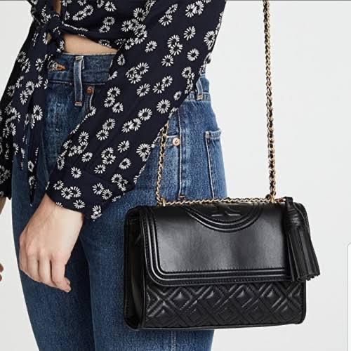 tory burch fleming denim bag