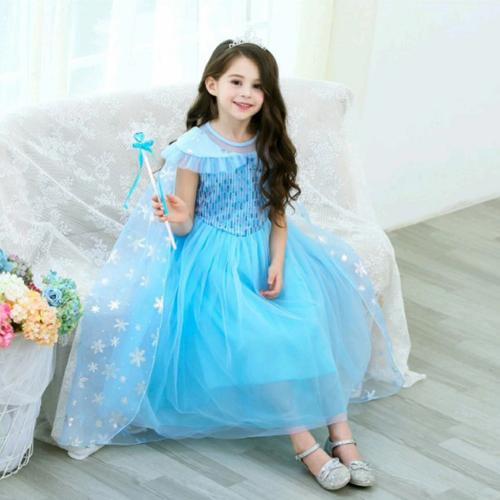 Jual Dress Frozen Elsa with Cape - Baju 