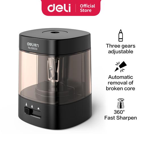 Gambar Deli Electric Rotary Sharpener / Rautan Pensil Elektrik 68659 - Hitam dari Deli Stationery Kab. Tangerang Tokopedia