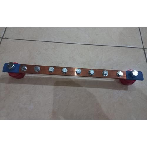 Jual Busbar grounding tembaga nol netral + lengkap isolator Jakarta