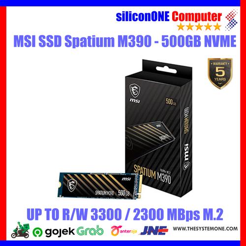 Gambar MSI SSD SPATIUM M390 500GB NVME speed 3300/2300 - 5 TAHUN PCIE M.2 dari silicon ONE Computer Kota Bandung Tokopedia