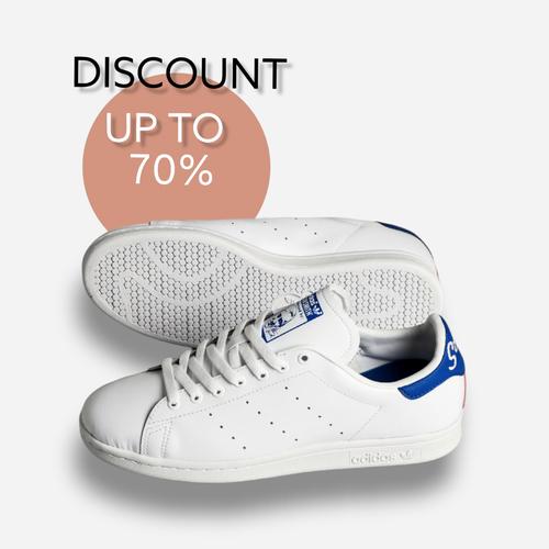 stan smith script white navy