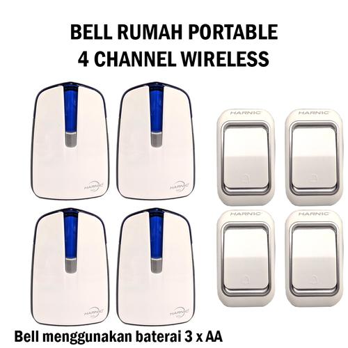 Gambar BELL WIRELESS PORTABLE 4 CHANNEL -BEL DINGDONG RUMAH-RUKO-KANTOR-HOTEL dari EtalaseBelanja Jakarta Pusat Tokopedia