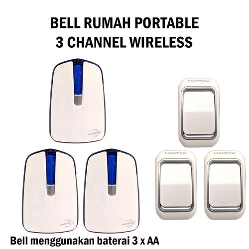 Gambar BELL WIRELESS PORTABLE 3 CHANNEL -BEL DINGDONG RUMAH-RUKO-KANTOR-HOTEL dari EtalaseBelanja Jakarta Pusat Tokopedia