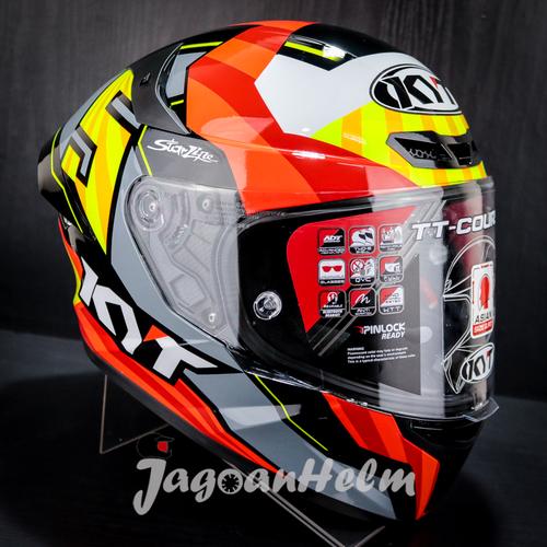 Gambar KYT HELM TT COURSE JAUME MASIA| YELLOW RED | TTCOURSE JAUME MASIA - XL dari Jagoan Helm Kota Bekasi Tokopedia