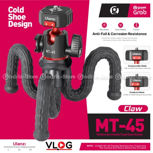 Gambar ULANZI MT-45 Flexible Gorilla Tripod w/ Detach Claw Ballhead Camera HP dari G-Rex Jakarta Barat Tokopedia
