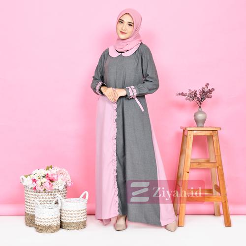 Gambar Ziyah.id Gamis Daily dress soraya terlaris - abu pink, S dari Ziyahid Kota Bandung Tokopedia