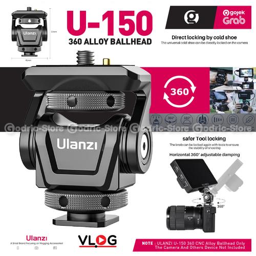 Gambar ULANZI U150 Ballhead Tripod Gimbal Mount for Bracket DSLR Monitor 1/4 dari G-Rex Jakarta Barat Tokopedia