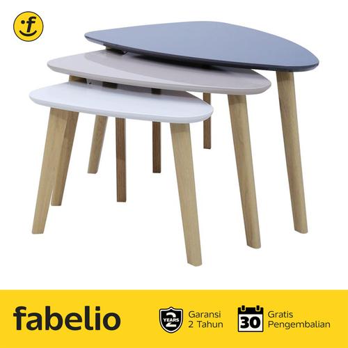 Gambar Fabelio Meja Tamu Susun Set 3 Kayu Minimalis CHLOE dari Fabelio Official Kota Tangerang Tokopedia