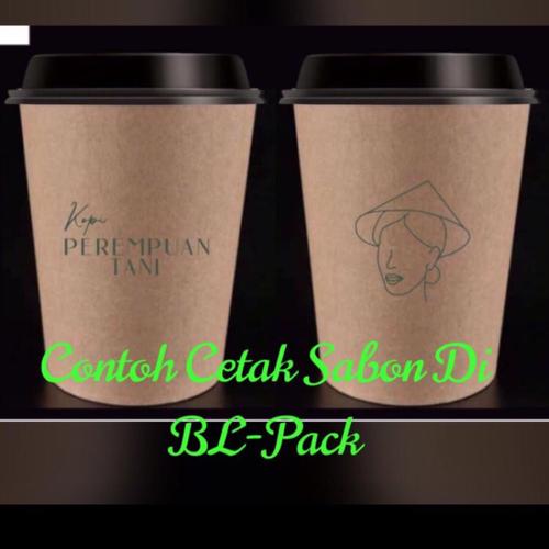 Jual paper cup 8 oz brown Kraft cetak merek sablon 1 warna - Jakarta ...