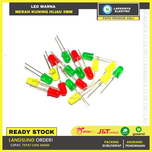Jual led warna MERAH KUNING HIJAU 5mm arduino - Merah - Kab. Tangerang ...