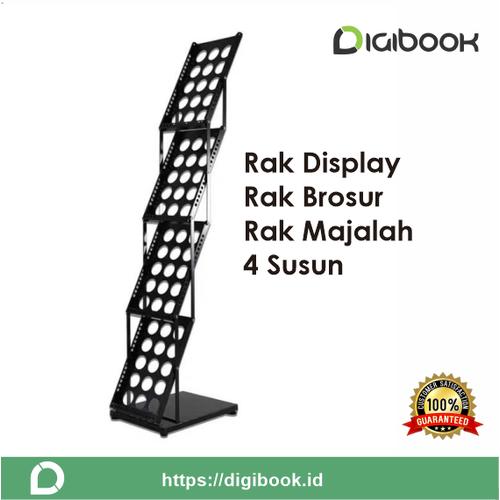 Jual Rak Brosur / Rak Display Portable / Rak Lipat 4 susun Besi warna ...