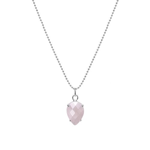 Jual Kalung Silver Liontin Rose Quartz 