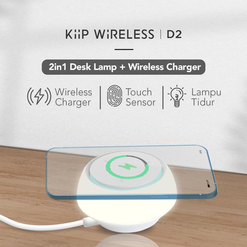 Gambar KIIP D2 DESK LAMP WIRELESS CHARGER LAMPU TIDUR LAMPU MEJA LAMPU BACA - Putih dari KIIP Official Store Kota Tangerang Tokopedia