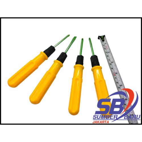 Jual Obeng Bolak Balik 2in1 2 Way Kuning KTP Obeng BB Plus Minus ...