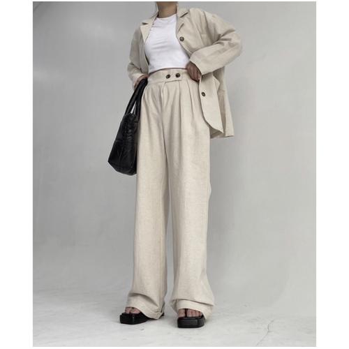 Jual Eviday Runa Linen Pants - Cream 