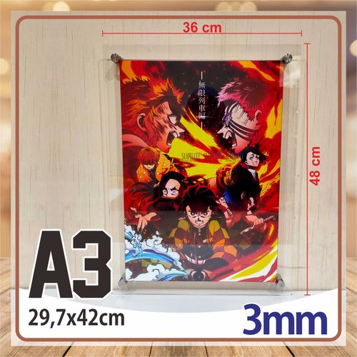 Gambar Frame/Bingkai Akrilik Display Poster Dinding Uk. A3 - 3mm dari SLIMLITE Kota Surabaya Tokopedia