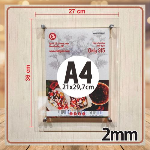 Gambar Frame/Bingkai Akrilik Display Poster Acrylic Dinding ukuran kertas A4 dari SLIMLITE Kota Surabaya Tokopedia