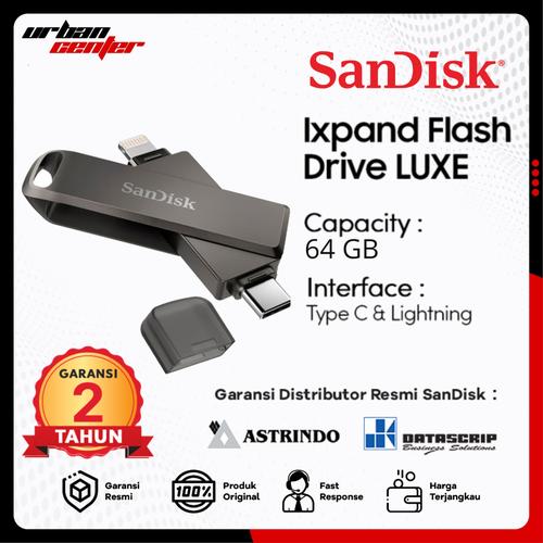 Gambar SanDisk iXpand Luxe Flash Drive OTG Lightning Type C 64GB Original dari Urban Center Kota Surabaya Tokopedia