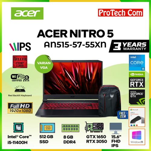 Gambar ACER NITRO AN515-57 i5-11400H 8GB 512GB RTX3050 4GB 15.6" FHD OHS W10 - GTX1650 4GB dari Protech Computer Jakarta Pusat Tokopedia