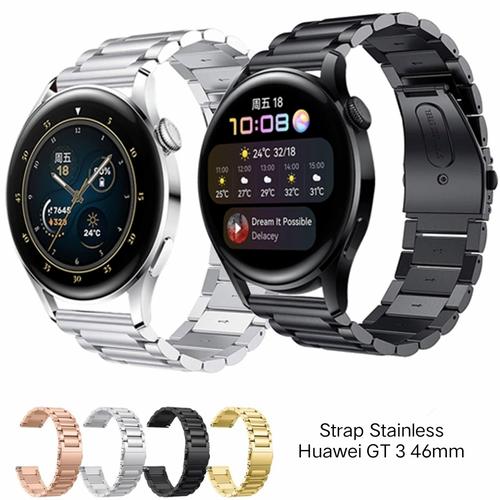 Jual STRAP HUAWEI WATCH GT3 / GT 3 46MM / PRO - STAINLESS 3 BEADS 22MM -  Black / Hitam - Jakarta Utara - NewThings Store | Tokopedia