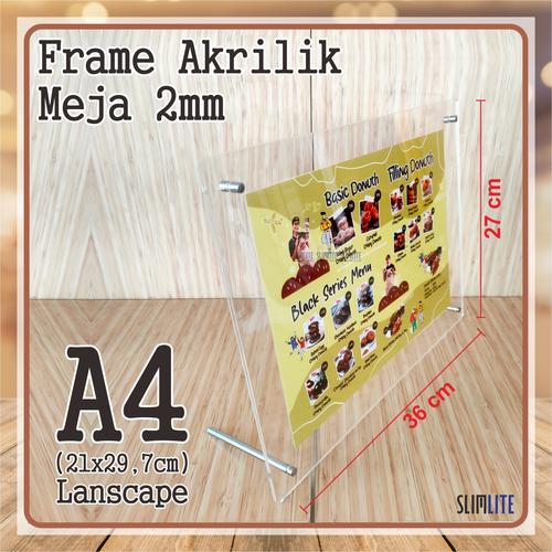 Gambar Frame/Bingkai Poster Akrilik Meja Display Ukuran A4 dari SLIMLITE Kota Surabaya Tokopedia