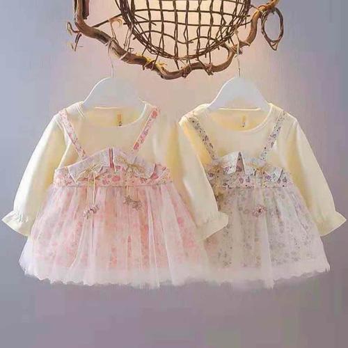 Gambar DRESS FLOWER KOREA - BAJU BAYI ANAK BALITA PEREMPUAN IMPOR - Merah Muda, L dari svdid Kota Kediri Tokopedia