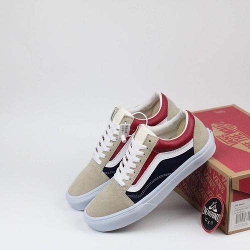 vans old skool navy red