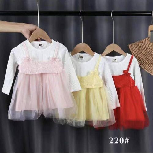 Gambar DRESS TILE KOREA - IMPORT BAJU BAYI ANAK BALITA PEREMPUAN FASHION - Merah Muda, 110 dari svdid Kota Kediri Tokopedia