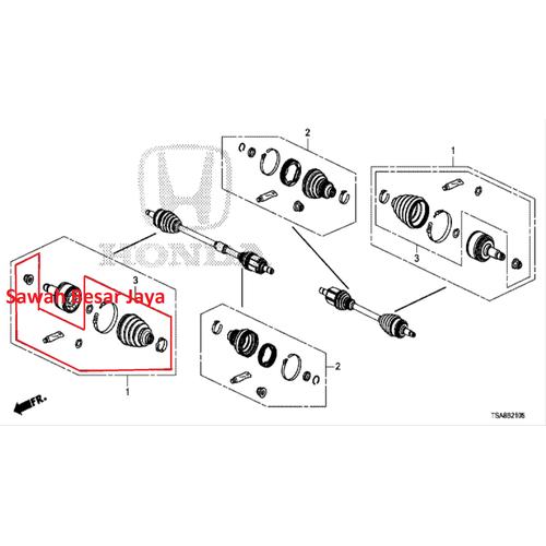 Jual Karet Boot CV Joint As Roda Luar Honda Mobilio BRV Original