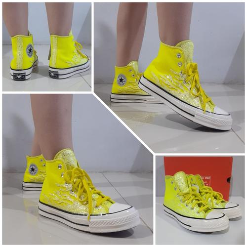 shiny high top converse