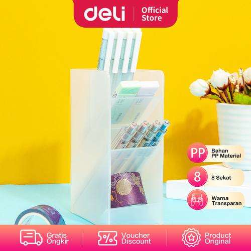 Gambar Deli Pen Holder/ Rak Tempat Alat Tulis 4/8 Slot Space Besar 893X - 8935 - 2 sekat dari Deli Stationery Kab. Tangerang Tokopedia
