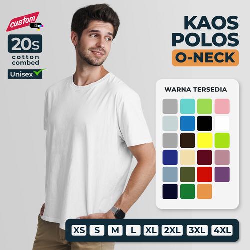 Gambar Tshirt / Kaos Polos Oneck Super Cotton 20s Unisex - XS dari Custom.id Fashion Jakarta Barat Tokopedia