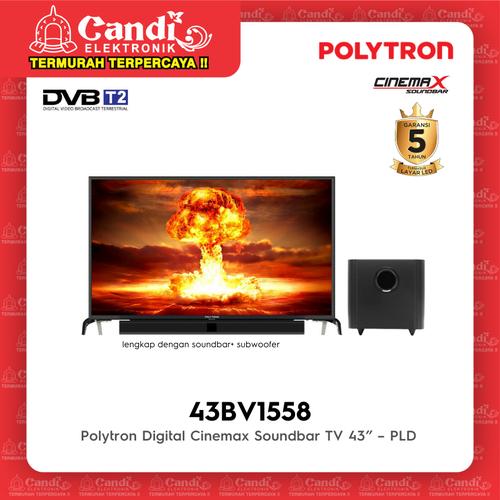 Gambar POLYTRON LED TV 43 PLD 43BV1558 Digital Cinemax Soundbar PLD-43BV1558 dari Candi Elektronik Solo Kota Surakarta Tokopedia