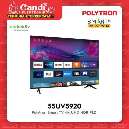 Gambar POLYTRON LED TV 55 55UV5920 - Smart Android TV 4K UHD HDR PLD 55UV5920 dari Candi Elektronik Solo Kota Surakarta Tokopedia